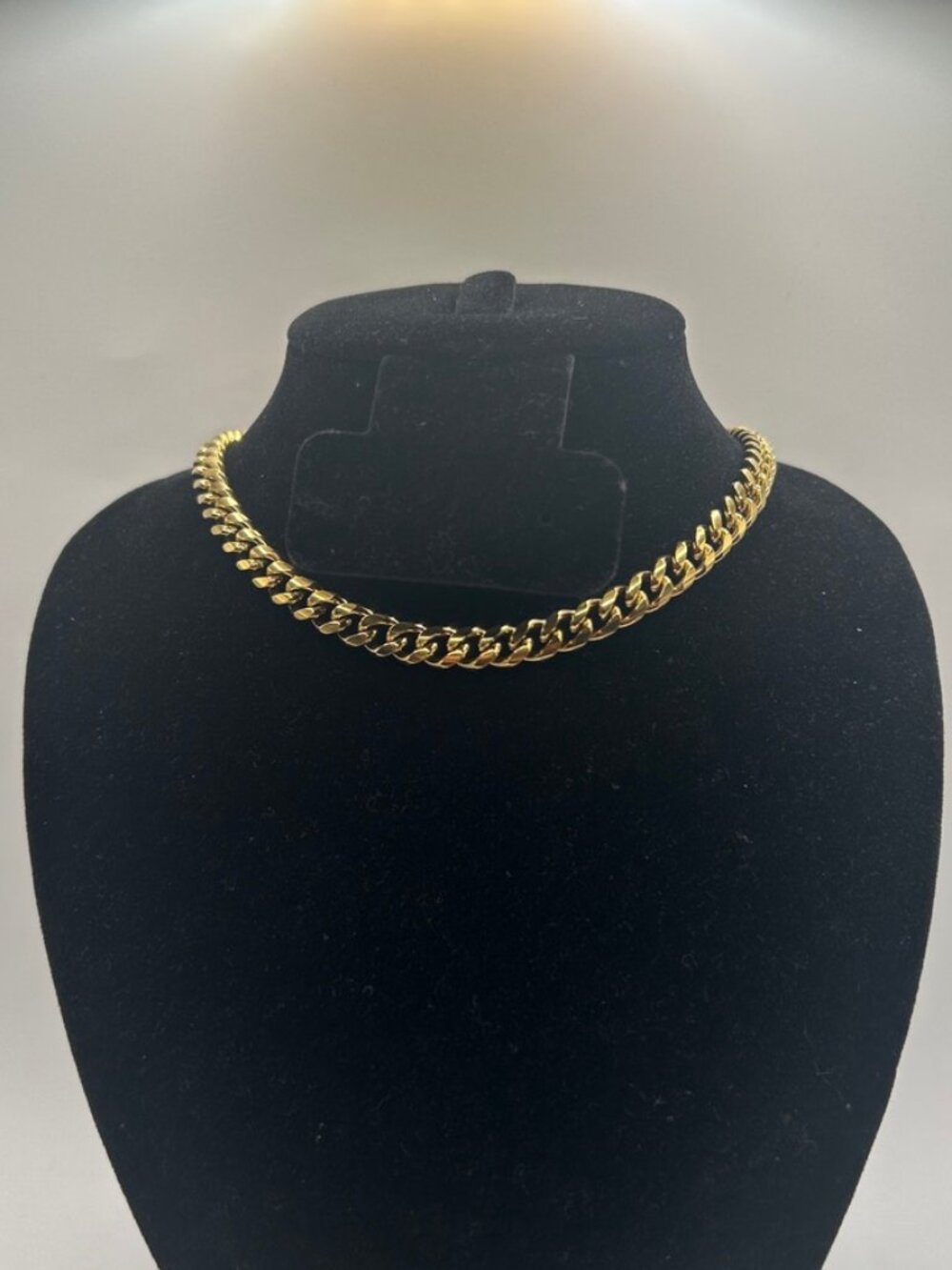 7mm Miami Cuban Link Chain Gold 16 Inch Waterproof Nickel Free